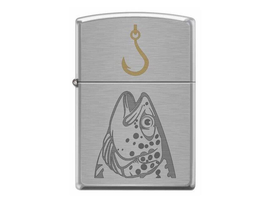 Zippo Fish Hook brichetă pe benzină, crom poleiat