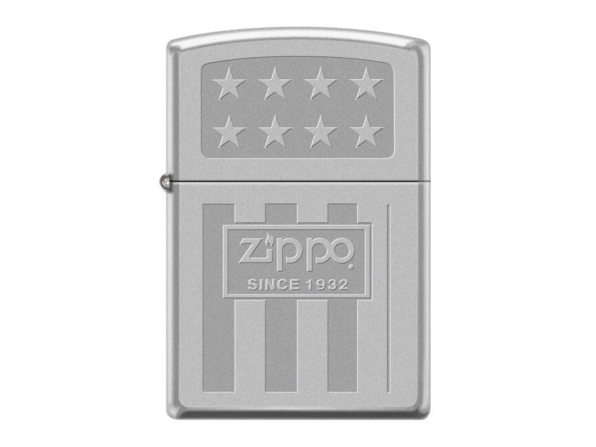 Zippo Since 1932 Stars brichetă cu benzină, Satin Chrome