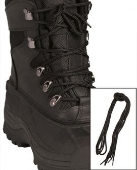 Șireturi cerate pentru pantofi Mil-Tec Co, negre 140cm