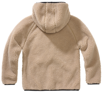 Jachetă pentru copii Brandit Teddyfleece pentru copii cu glugă, camel
