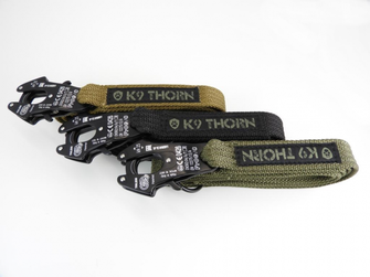 K9 Thorn lesă dublă prindere cu carabină Kong Frog, neagră, XL