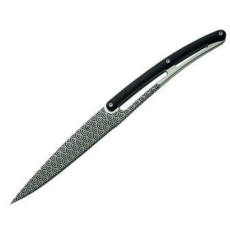 Set de 6 cuțite Deejo lama lucioasă mâner zimțat negru ABS design Geometry