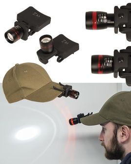 Mil-tec LED CREE lanternă frontală pentru șapcă, neagră