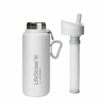 LifeStraw Go Sticlă cu filtru din oțel inoxidabil 700ml alb