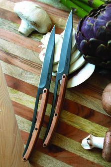 Set de 6 cuțite de friptură Deejo lamă titan cu suprafață din lemn de măslin