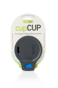 Humangear CupCUP Cupă de drumeție 2 în 1 cu ceașcă suplimentară integrată și capac albastru cărbune