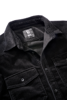 Brandit Corduroy Classic cămașă cu mânecă lungă, negru