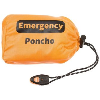 Fox în aer liber Poncho de urgență cu o singură față acoperită cu aluminiu, portocaliu