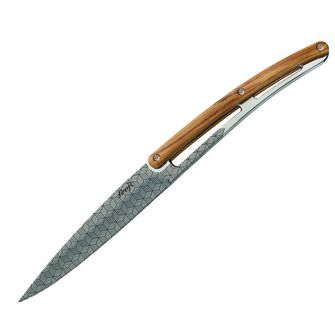 Set de 6 cuțite Deejo lama lucioasă mâner lemn de măslin design Geometrie