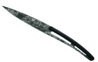 Set de 6 cuțite de friptură Deejo lamă neagră titan lamă ascuțită mâner nergru ABS design Toile de Jouy