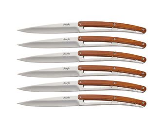 Set de 6 cuțite Deejo cu lamă lucioasă coralwood