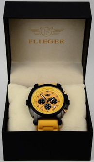 hodinky Flieger Chronograph žlté v balení