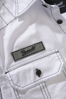 Brandit Luis Vintage cămașă cu mânecă lungă, albă