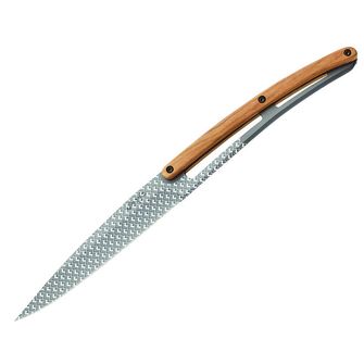 Set de 6 cuțite Deejo lama gri mat mâner din lemn de măslin design Geometry
