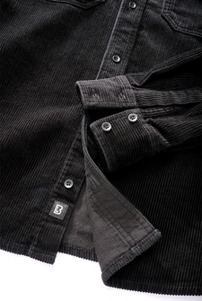 Brandit Corduroy Classic cămașă cu mânecă lungă, negru