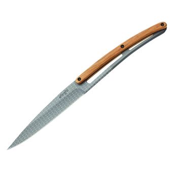 Set de 6 cuțite Deejo lama gri mat mâner din lemn de măslin design Geometry