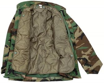 Bluză americană de campanie MFH M68 cu căptușeală matlasată detașabilă, woodland