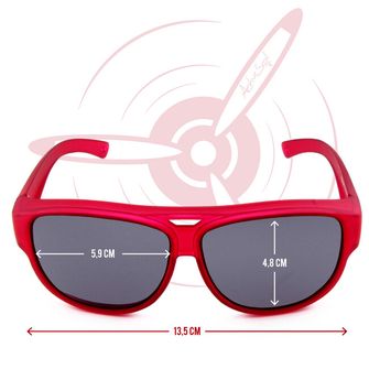 Ochelari de soare polarizați ActiveSol El Aviador Fitover-Child, roșu