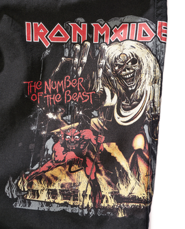 Brandit Iron Maiden Savage shorts The Number of The Beast ediție neagră, negru