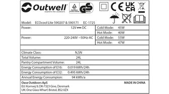 Outwell Cutia frigorifică de camping ECOcool Lite 24 12V/230V, albastru închis