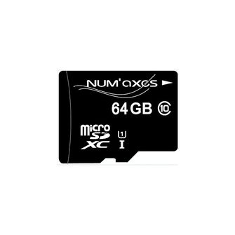 NUM´AXES 64GB Card de memorie Micro SDHC Clasa 10 cu adaptor