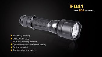 Lanternă tactică Fenix LED FD41zoom, 900 lumeni
