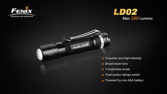 Lanternă Fenix LED LD02, 100 lumeni