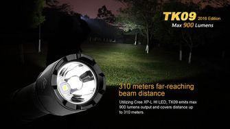 LED baterka Fenix TK09 XP-L 900lumen svietivosť v tme 