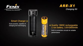 Încărcător USB Fenix ​​ARE-X1 (Li-ion) + baterie de 2600 mAh