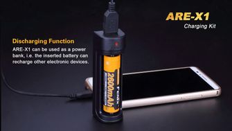Încărcător USB Fenix ​​ARE-X1 (Li-ion) + baterie de 2600 mAh