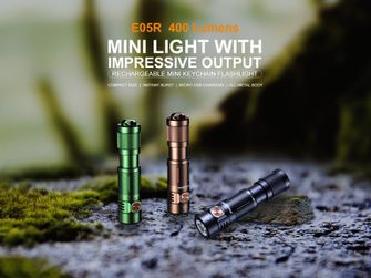 Mini lanternă reîncărcabilă Fenix ​​E05R - maro