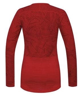 Husky Merino Merino Thermal Underwear tricou cu mânecă lungă pentru femei roșu