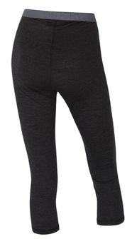 Husky Merino Merino Thermal Underwear Pantaloni 3/4 pentru femei Negru