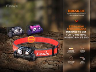Lanternă frontală reîncărcabilă Fenix HM65R-DT - violet închis
