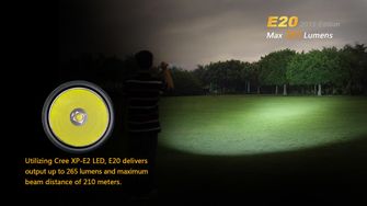 Lanternă Fenix LED E20 XP-E2, 265 lumeni