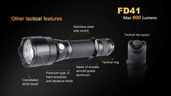 Lanternă tactică Fenix LED FD41zoom, 900 lumeni