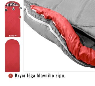 Husky Sac de dormit tip pătură Groty -5°C roșu