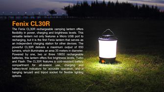 Lanterna reîncărcabilă Fenix CL30R, 650 lumeni