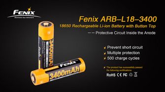 Bateria reîncărcabilă Fenix 18650 3400mAh Li-Ion