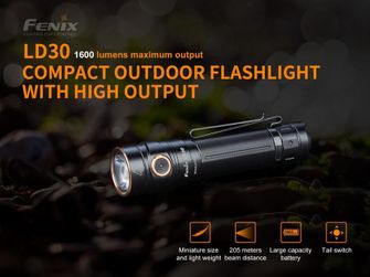 Lanternă Fenix ​​LD30 + USB I 3500 mAh