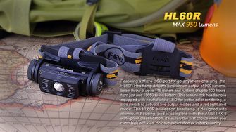 Farul puternic Fenix HL60R - negru