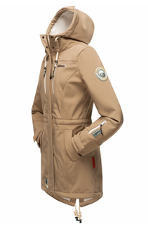 Jachetă softshell de iarnă pentru femei Marikoo ZIMTZICKE cu glugă, gri taupe