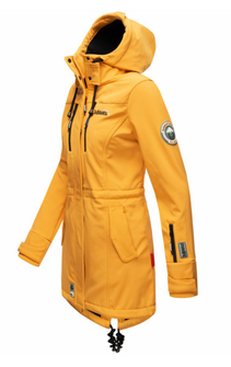 Jachetă softshell de iarnă pentru femei Marikoo ZIMTZICKE cu glugă, amber galbenă
