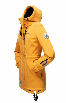 Jachetă softshell de iarnă pentru femei Marikoo ZIMTZICKE cu glugă, amber galbenă