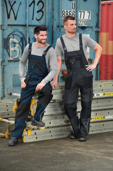 Pantaloni de lucru pentru bărbați cu bretele Rimeck Ranger Cordura®, gri