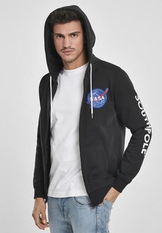 NASA Southpole hanorac cu fermoar pentru bărbați cu glugă, negru
