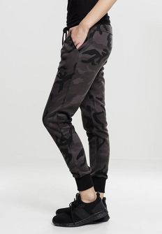 Pantaloni de trening Urban Classics Camo Terry pentru femei, dark camo