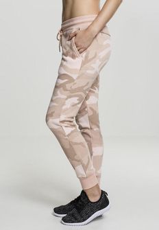 Pantaloni de trening Urban Classics Camo Terry pentru femei, rose camo