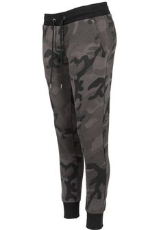 Pantaloni de trening Urban Classics Camo Terry pentru femei, dark camo