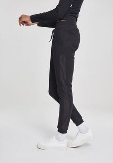 Pantaloni de trening pentru femei Urban Classics Tech Mesh Side Stripe, negri